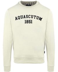 Aquascutum - Arch Logo Crew Neck Long Sleeve Sweatshirt - Lyst