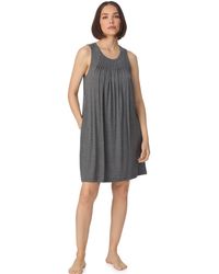 DKNY - Sleeveless Crew Neck Midi Sleep Tank Chemise With Pleats - Lyst