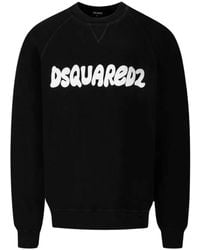 DSquared² - Cool Fit Sketch Logo Crew Neck Jumper Cotton - Lyst