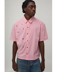 BoohooMAN - Oversized Boxy Eyelet Detail Micro Check Shirt - Lyst