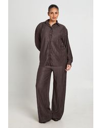 Boohoo - Plus Plisse Oversized Shirt - Lyst