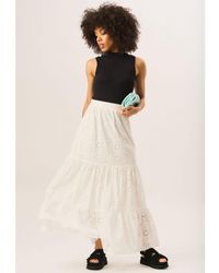 Gini London - Tiered Lace Embroidered Long Skirt - Lyst