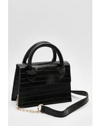 Boohoo - Patent Croc Crossbody Bag - Lyst