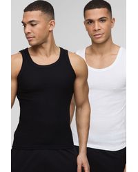 BoohooMAN - 2 Pack Muscle Fit Basic Undershirts - Lyst