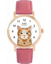 Toff London - Tlws-33716 Ladies Ginger Tabby Cat Watch - Lyst