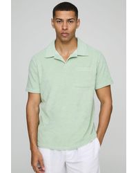 BoohooMAN - Regular Pocket Detail Toweling Revere Polo - Lyst