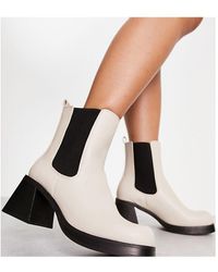 TOPSHOP - Wide Fit Bay Square Toe Heeled Chelsea Boot - Lyst