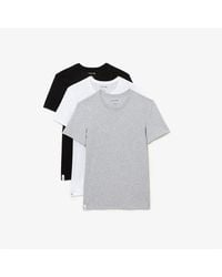 Lacoste - 3-Pack Crew Neck Regular Fit Essential T-Shirt (/ Chine/) Clothing - Lyst