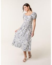 Blue Vanilla - Ditsy Floral Puff Sleeve Dress - Lyst