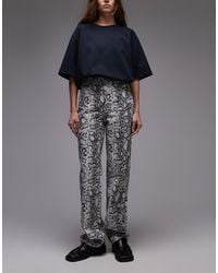 TOPSHOP - Kort High Rise Straight Jean - Lyst