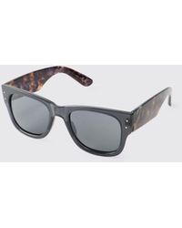 BoohooMAN - Plastic Rectangle Sunglasses - Lyst