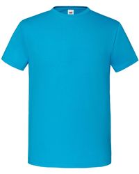 Fruit Of The Loom - Iconic Premium Ringspun Cotton T-Shirt (Azure) - Lyst