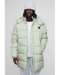BoohooMAN - Regular Fit Hooded Longline Puffer Jacket - Lyst
