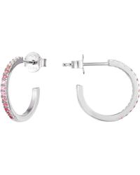 SEOL + GOLD - 18Ct Rose Plated Ombre Cz Stud Half-Hoop Earrings - Lyst