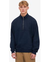 COLORFUL STANDARD - Long Sleeve Half Zip Collared Quarter Zip Sweatshirt - Lyst