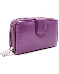 Woodland Leathers - Genuine Leather Purse With Two Zipper Pocket - Lyst