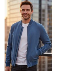 Infinity Leather - Goat Suede Ma-1 Bomber Jacket-North - Lyst