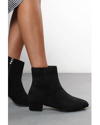Where's That From - Wheres 'Xanthe' Faux Suede Square Toe Ankle Boots With Low Block Heel - Lyst