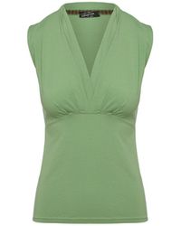 Conquista - Light Sleeveless Faux Wrap Top - Lyst