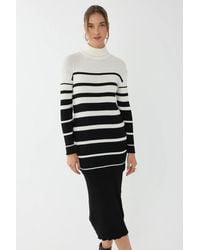 Hiccup - Striped Turtleneck Bodycon Midi Dress - Lyst