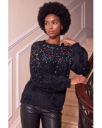Roman - Sequin Fluffy Knit Jumper - Lyst
