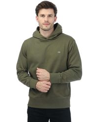 GANT - Regular Emb Archive Shield Hoodie In Groen - Lyst