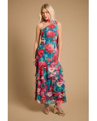 Oasis - Asymmetric Midaxi Frill Dress With Scarf - Lyst