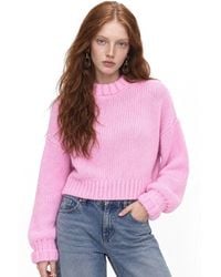 MixRay - Thick Turtleneck Textured Crop Sweater - Lyst