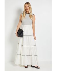 Wallis - Cotton Dobby Tiered Maxi Dress - Lyst