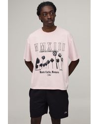 BoohooMAN - Oversized Boxy Printed T-Shirt & Short Set - Lyst