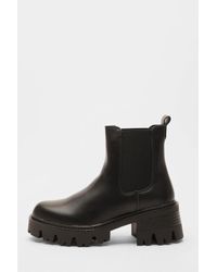 Quiz - Faux Leather Chunky Short Chelsea Boots - Lyst