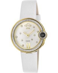 Gv2 - Perugia Diamond Watch, Iprg Case, Dial, Genuine Saffiano Handmade Leather Strap - Lyst