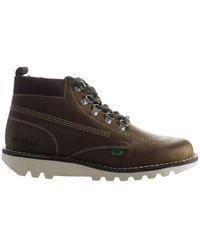 Kickers - Kick Hi Winterised Brown Boots Leather - Lyst