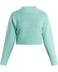 myMo - Kurzer Pullover Damen Aqua - Lyst