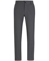 BOSS - Kane Solid Patterned Straight Trousers - Lyst