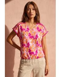 Roman - Paisley Print Ric Rac Trim Top - Lyst