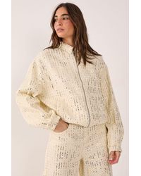 Nasty Gal - Denim Sequin Bomber Jacket - Lyst