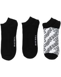 DIESEL - Pack-3 Basic Cotton Ankle Socks 00Si8H-0Cdas - Lyst