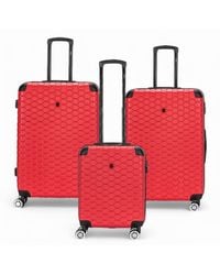 Infinity Leather - Expandable Hard Shell Abs 8 Wheel Luggage Travel Cabin Holiday Bags Suitcase Set - Lyst