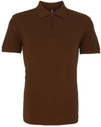 Asquith & Fox - Plain Short Sleeve Polo Shirt (Milk Chocolate) - Lyst