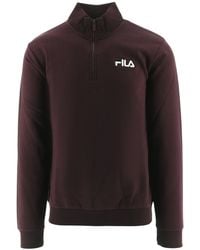 Fila - Tawny Port Adam Quarter Zip Sweatshirt - Lyst