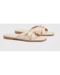 Boohoo - Trim Strappy Sliders - Lyst