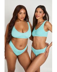 Boohoo - Premium Fits All Crinkle Scoop Bikini Top - Lyst
