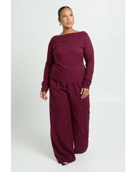 Boohoo - Plus Drawstring Woven Wide Leg Trousers - Lyst