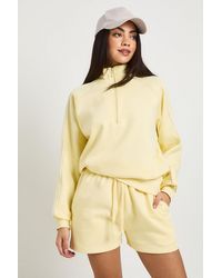 Boohoo - Half Zip Sweatshirt Piping Detail Short Tracksuit - Lyst