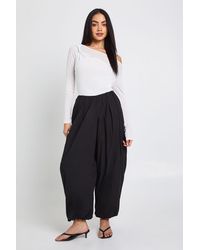 Boohoo - Poplin Concealed Waistband Balloon Trouser - Lyst
