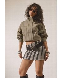 Boohoo - Zebra Print Sequin Mini Skirt - Lyst