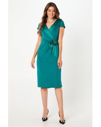 Wallis - Occasion Scuba Corsage Midi Dress - Lyst