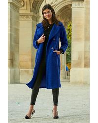Sosandar - Cobalt Super Cosy Longline Borg Coat - Lyst