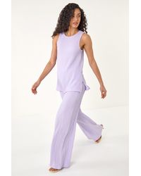 D.u.s.k - Textured Wide Leg Stretch Trouser - Lyst